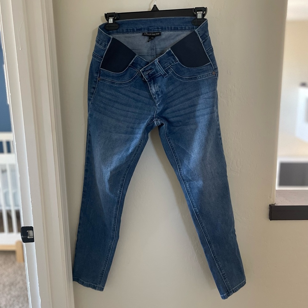 EUC A Pea in the Pod Below the Belly Maternity Ankle Jeans Size 27